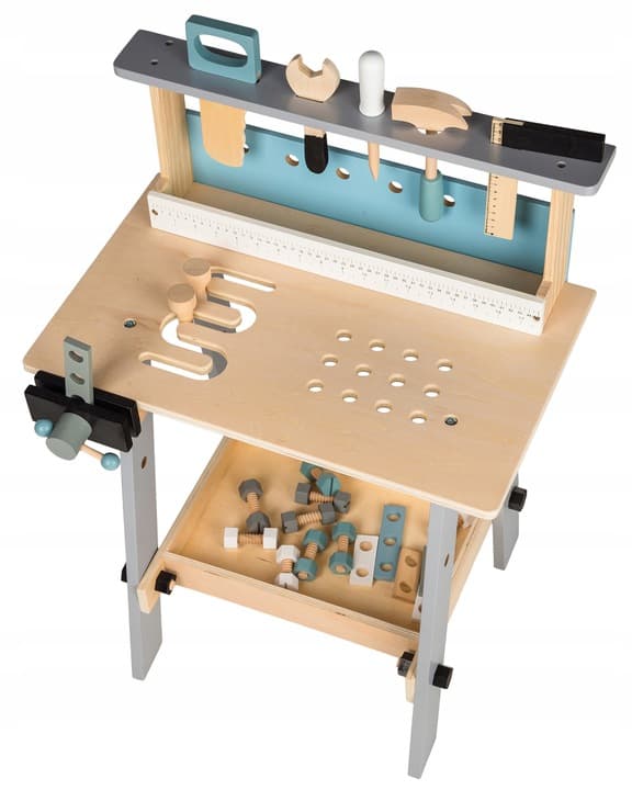 Drewniany warsztat narzędzia 32el zabawki ecotoys