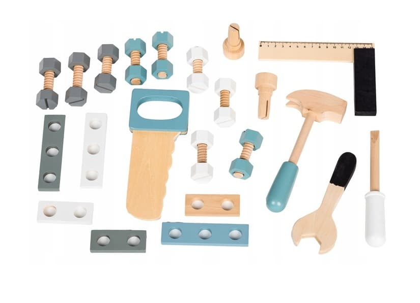 Drewniany warsztat narzędzia 32el zabawki ecotoys