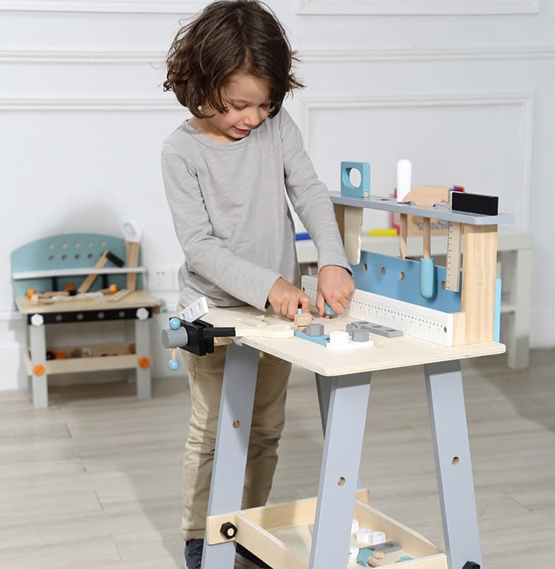 Drewniany warsztat narzędzia 32el zabawki ecotoys