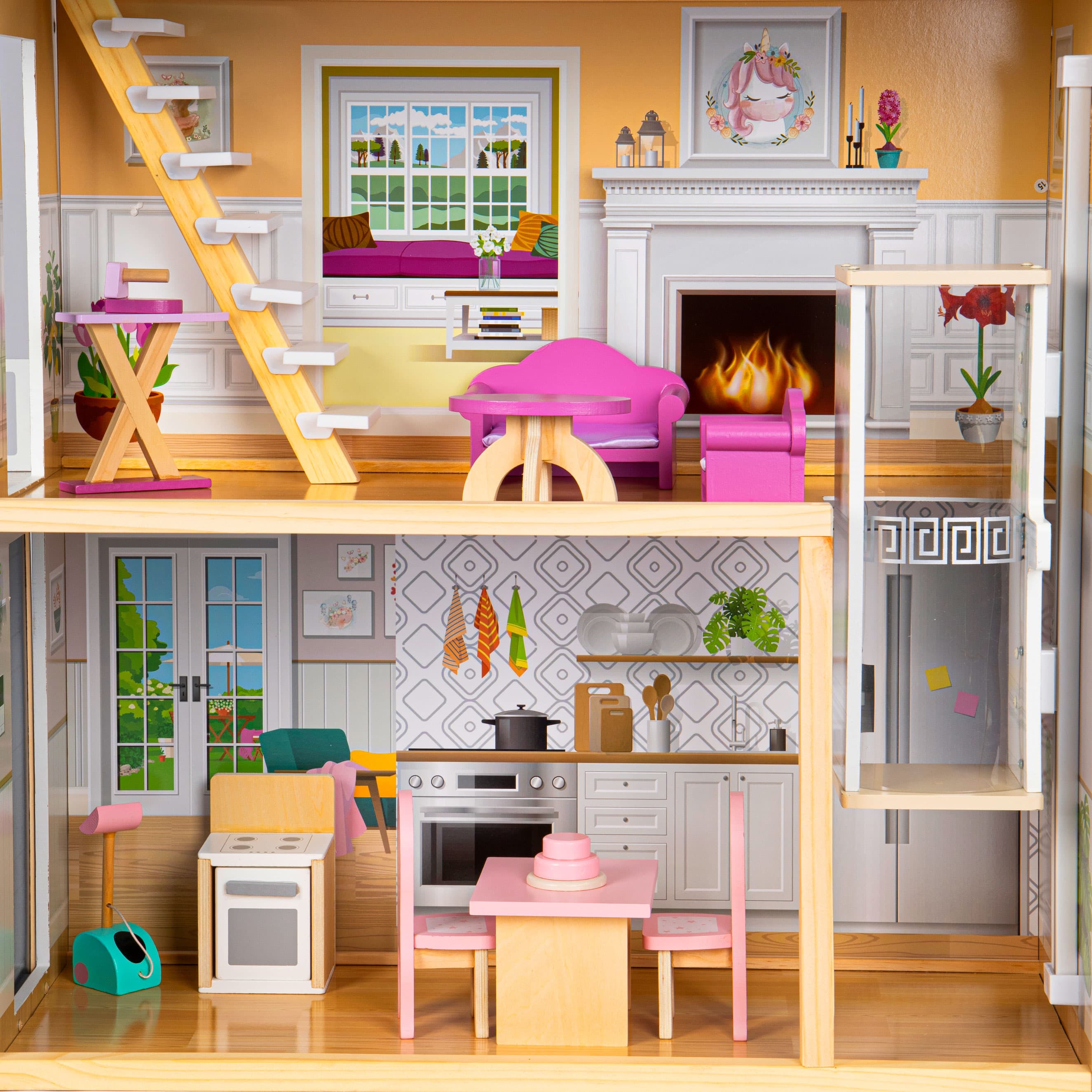 Domek dla lalek xxl rezydencja maya 28 el. ecotoys