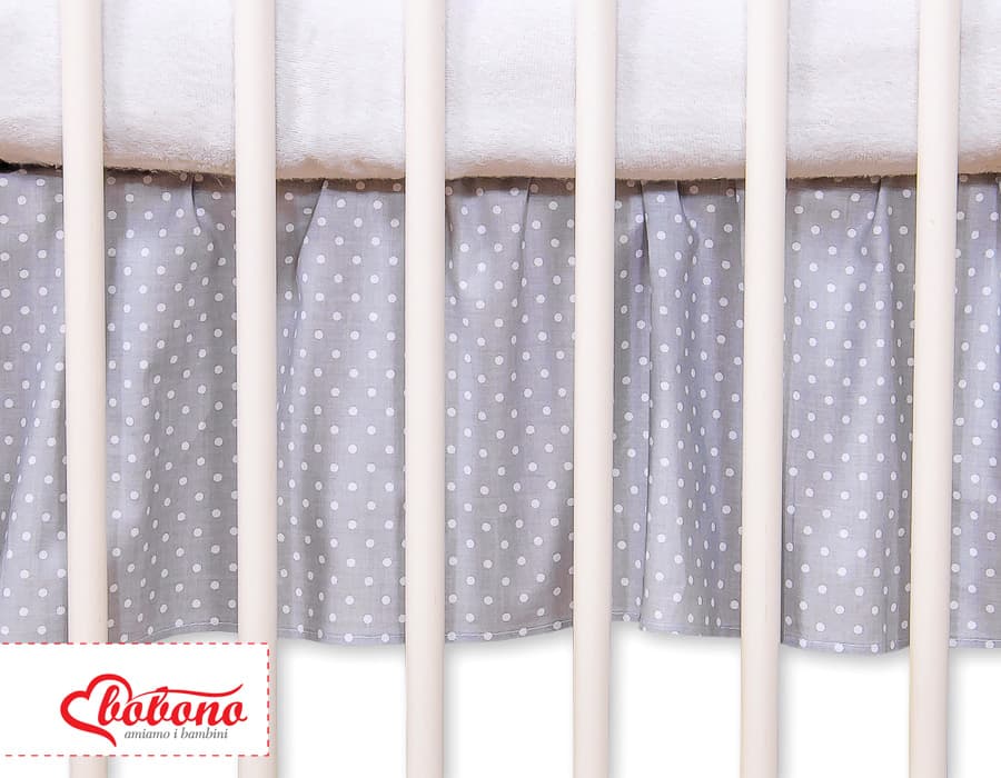 Falbanka maskująca 140x70cm- Wiszące serduszka kropki na szarym