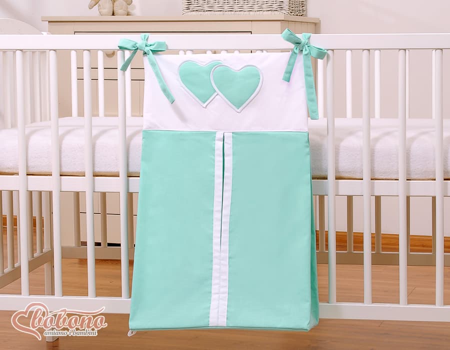 Przybornik- Torba na pampersy- Wiszące serduszka miętowe