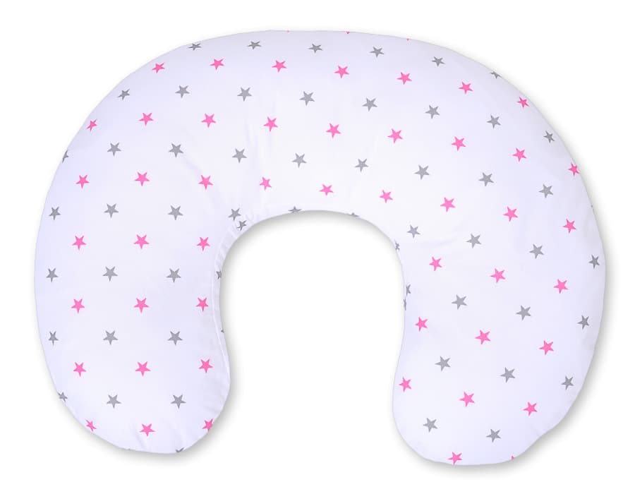 Poduszka do karmienia- Gwiazdki szaro-różowe