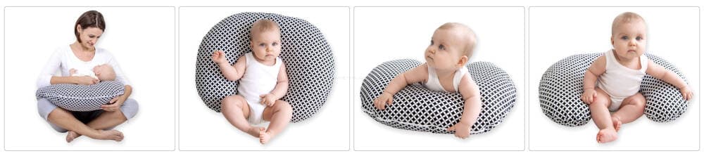 Poduszka rogal- Fasolka do karmienia- Basic drabinki niebieskie