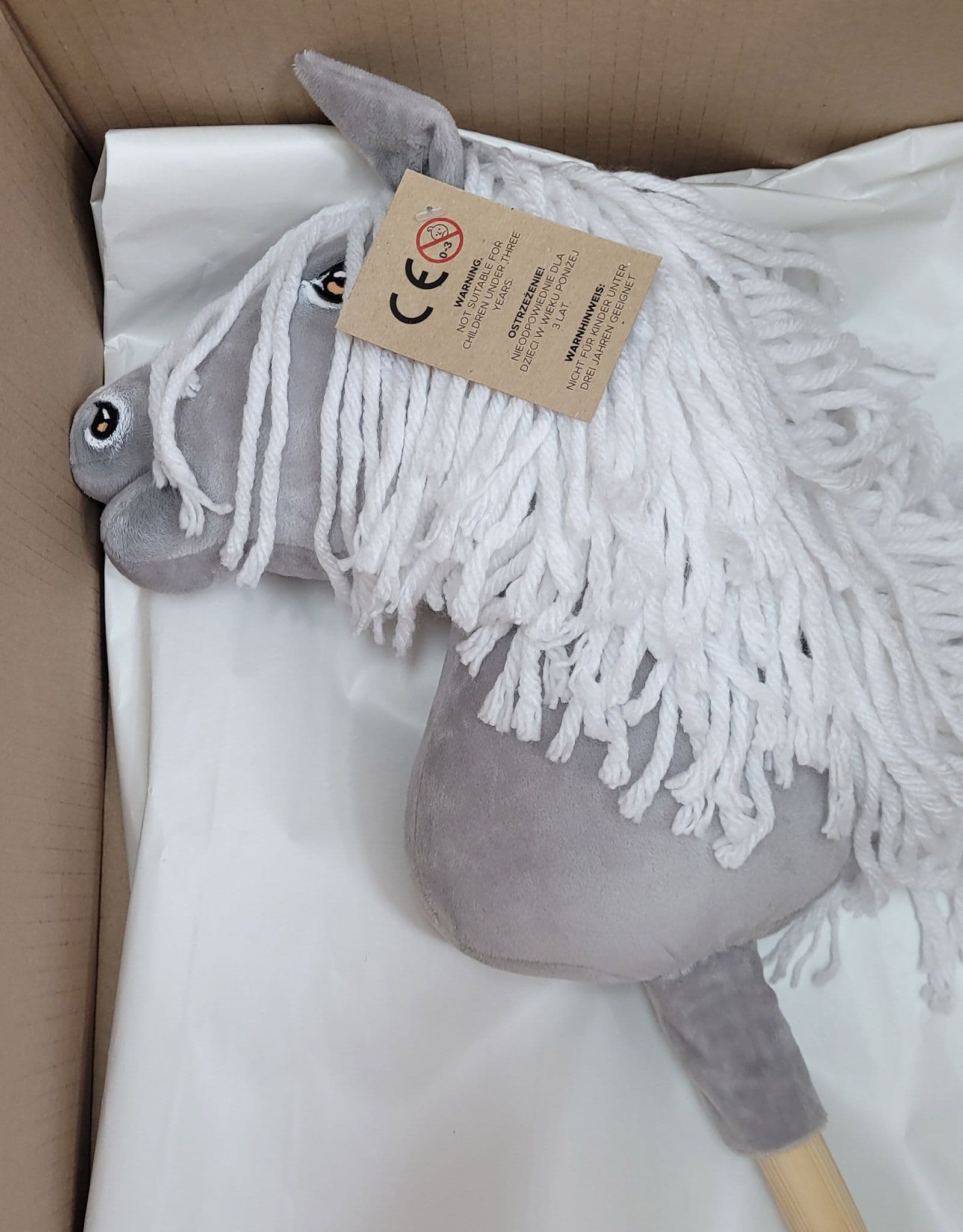 Hobby Horse Mały koń na kiju Premium - siwy III A4