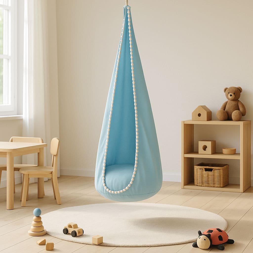 Wisząca huśtawka hamak kokon My Sweet Baby - niebieska