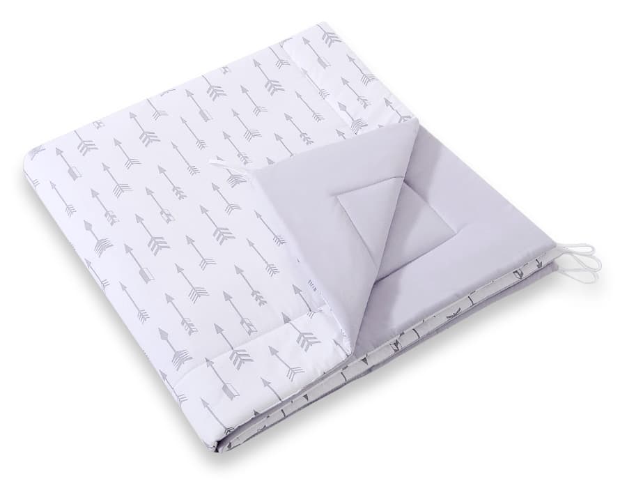 Namiot TIPI dla dzieci +mata + zawieszki pióra -  Szare strzałki/szary