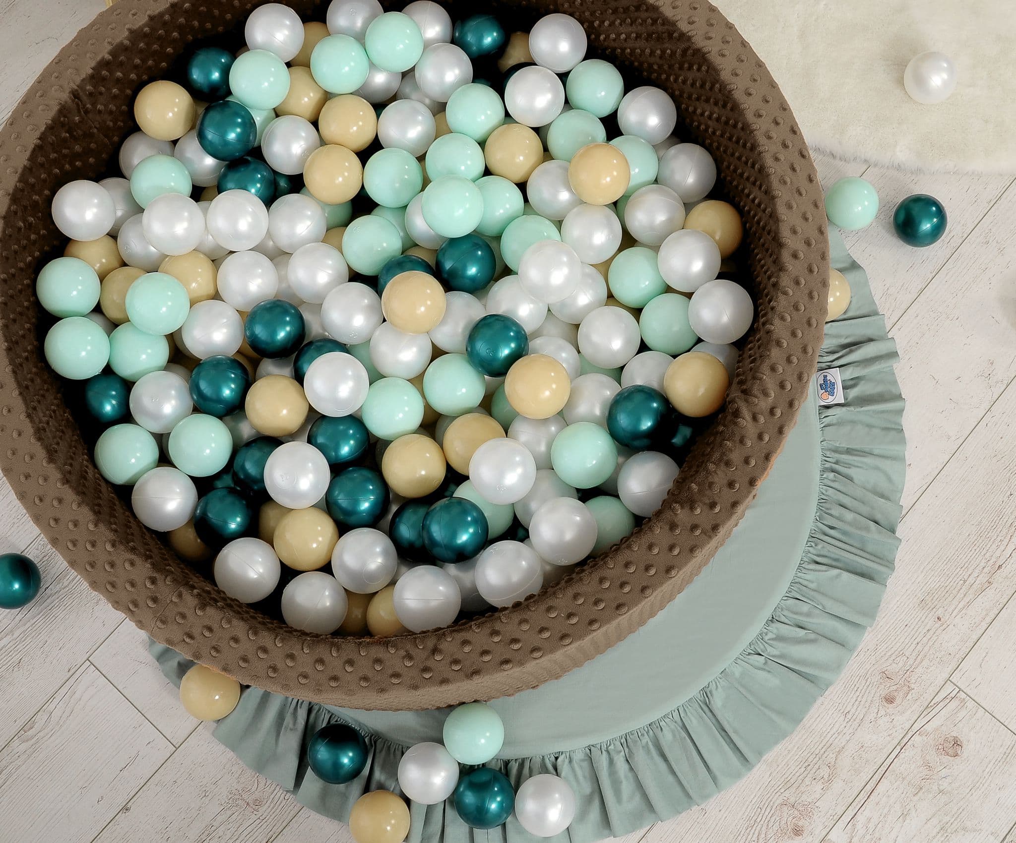 Plastikowe piłki do suchego basenu 50szt. - zielony perłowy