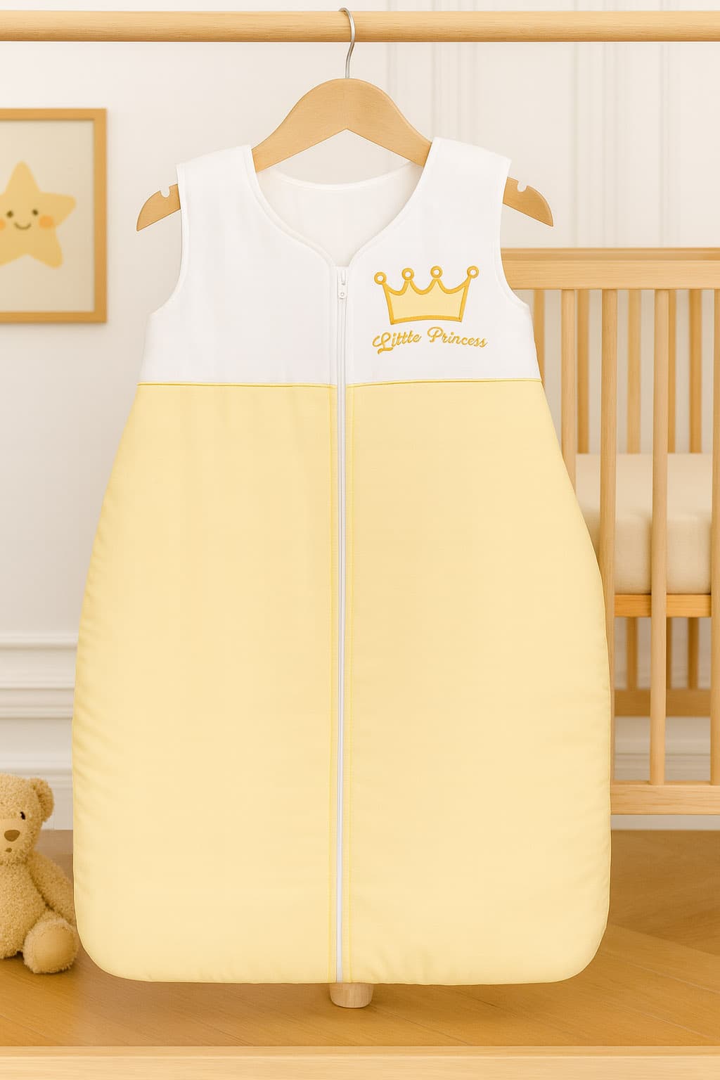 Śpiworek niemowlęcy- Little Prince/Princess kremowy