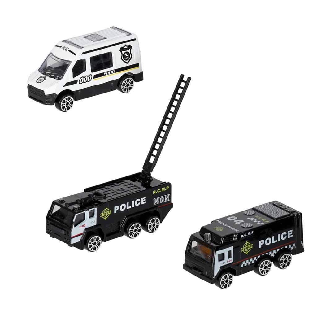 Transporter samolot + 3 auta policja